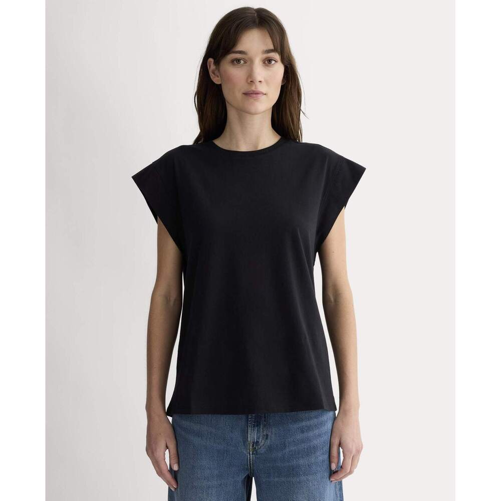 Everlane Women's Muscle T-Shirt in Essential Cotton in Black, Size Large